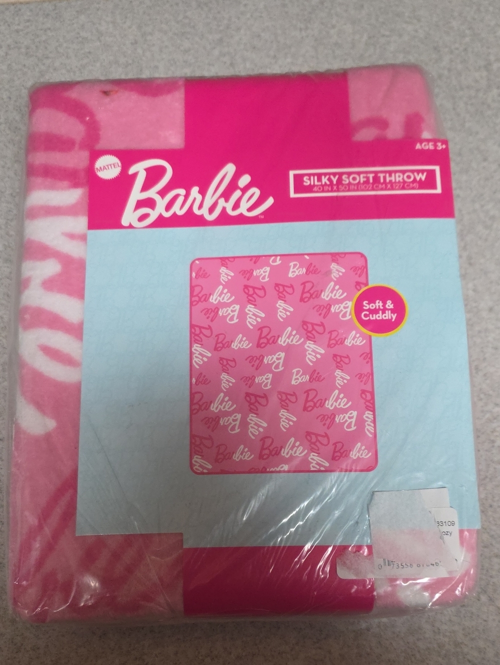Barbie Pink Logo Plush Throw Blanket